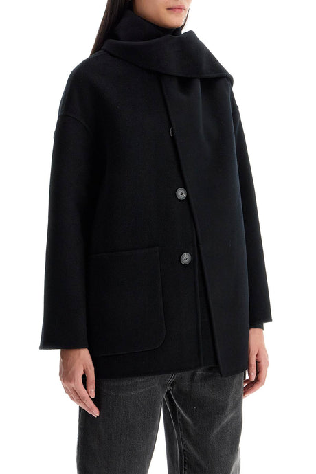 THE DYNAMIS STUDIO Antwerp Boxy Wool Jacket with Removable Scarf - Size 38