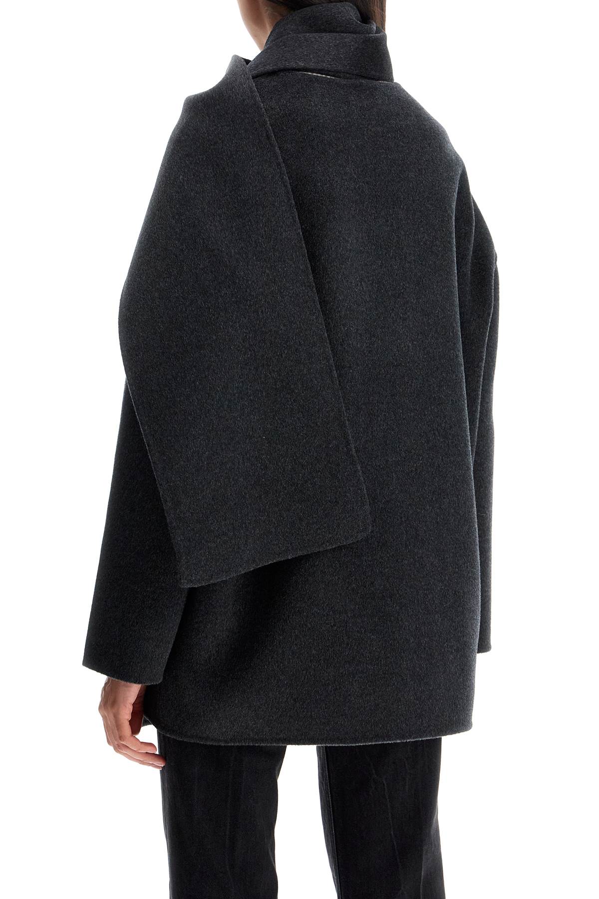 THE DYNAMIS STUDIO Antwerp Boxy Wool Jacket with Removable Scarf - Size 38