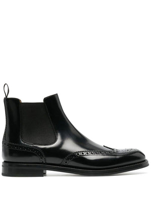 CHURCH'S Elegant Calf Leather Chelsea Ankle Boots