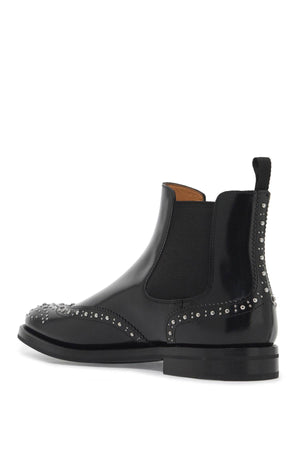 CHURCH'S Elegant Rebel Studded Leather Chelsea Boots