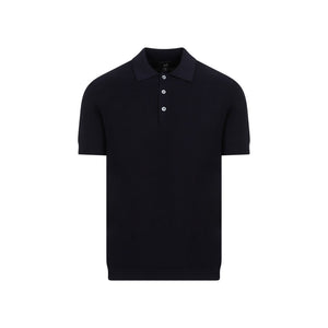 DUNHILL Blue Textured Cotton Polo for Men - SS24 Collection