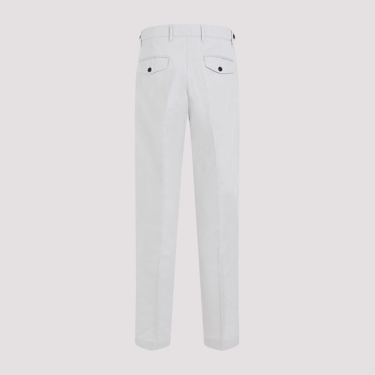 DUNHILL Men's Gray Pleated Cotton-Linen Chino Pants for SS24