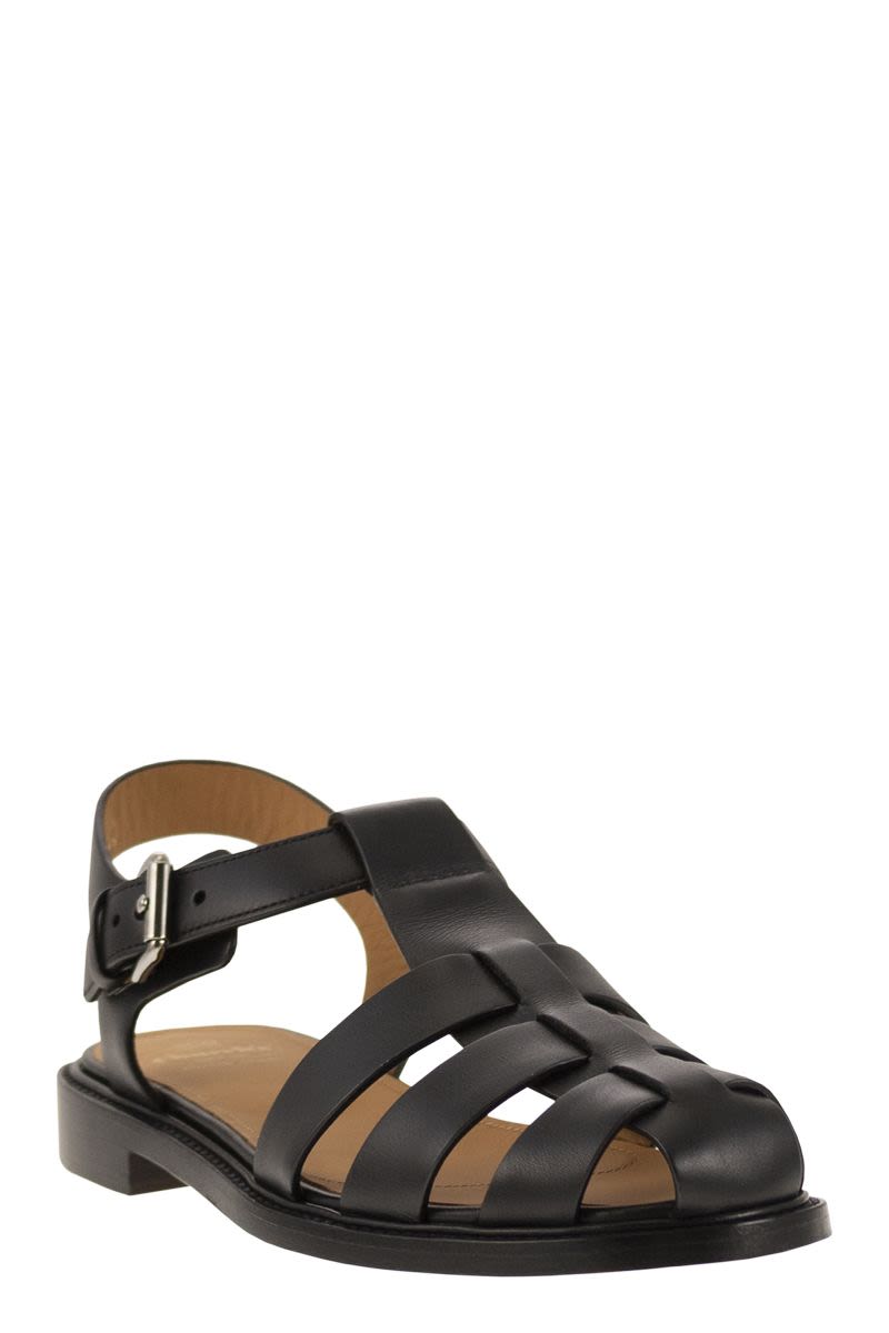 CHURCH'S Retro-Inspired Calfskin Sandal with Comfort Padding