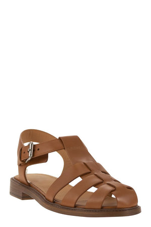 CHURCH'S Retro-Inspired Calfskin Sandal with Comfort Padding