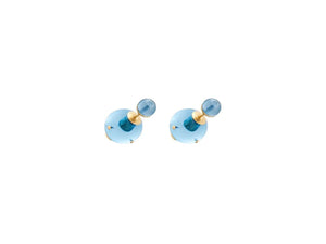 DIOR Stunning Gold and Blue Triple Layer Earrings for Women - SS22 Collection