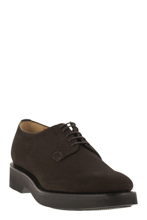 CHURCH'S Suede Calfskin Derby Dress Shoes