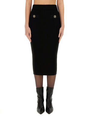 BALMAIN Chic Knit Midi Skirt - Size 38