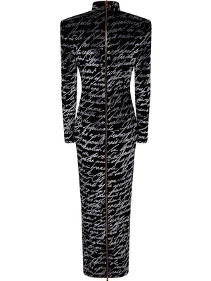 BALMAIN Love Letter Long Dress - Women’s Bodycon Fit