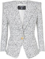 BALMAIN Love Letter Print Tailored Mini Jacket