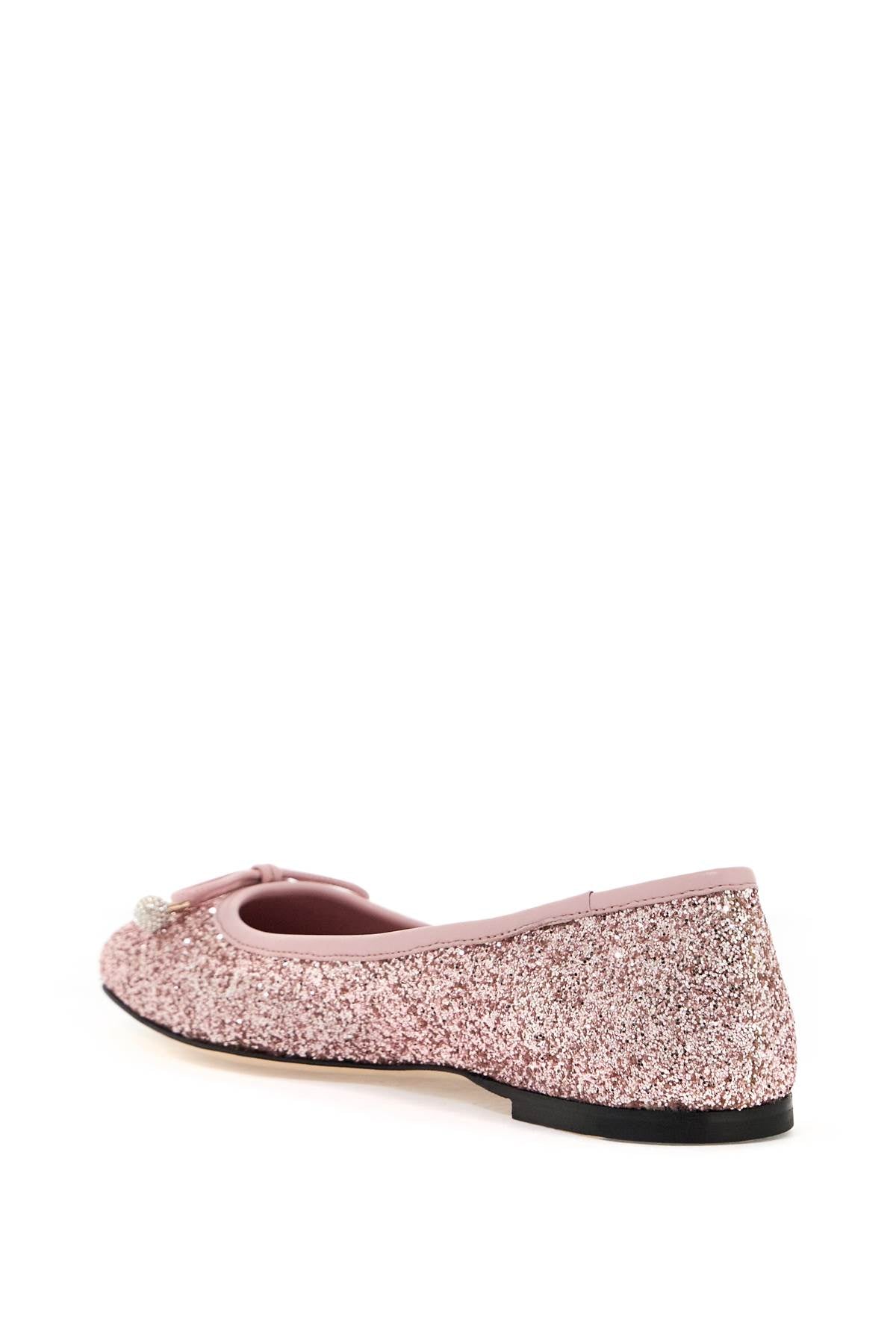 JIMMY CHOO Glittery Pink Ballerina Flats for Women