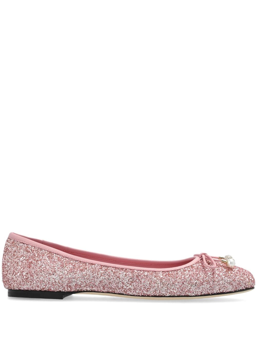 JIMMY CHOO Enchanted Rose Glitter Ballet Flats