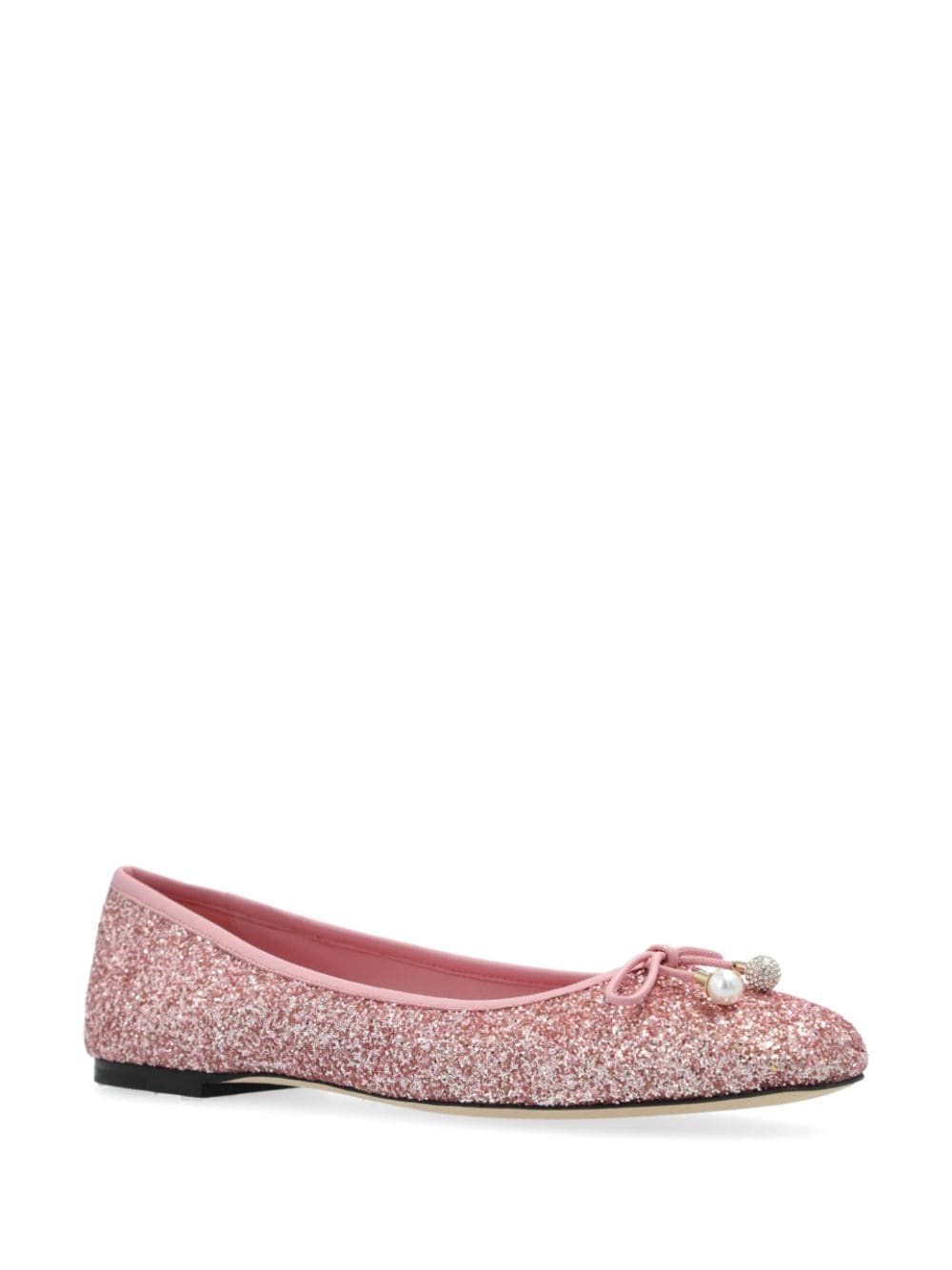 JIMMY CHOO Enchanted Rose Glitter Ballet Flats