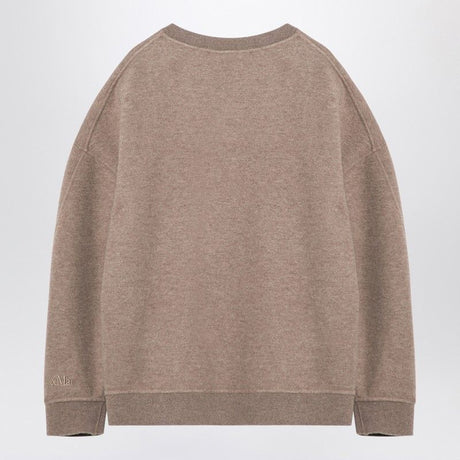 MAX MARA Classic Beige Cashmere Blend Crewneck Sweatshirt