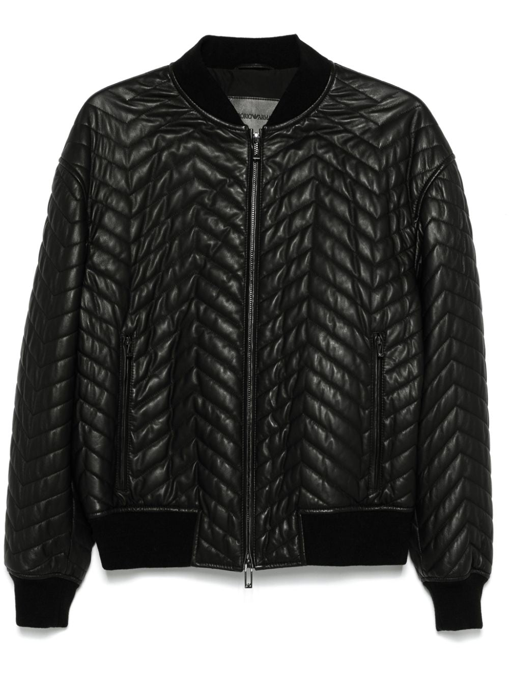 EMPORIO ARMANI Men's Leather Bomber Jacket