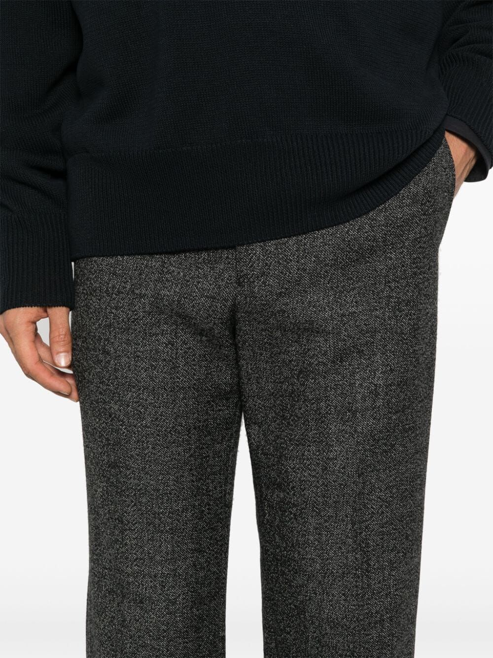 EMPORIO ARMANI Stylish Grey Wool Trousers for Men