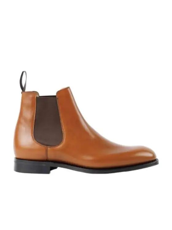 CHURCH'S Men's Ankle Height Chelsea Boots with Polished Finish