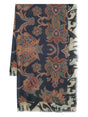 PIERRE LOUIS MASCIA Elegant Floral Printed Wool Scarf 135x195cm