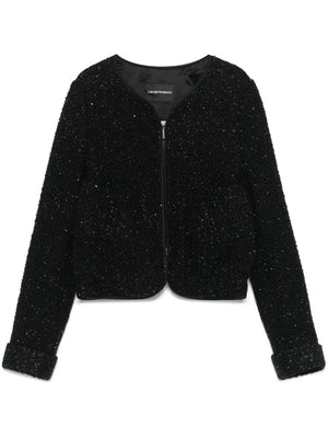 EMPORIO ARMANI Lurex Detail Jacket with Sequin Embellishment