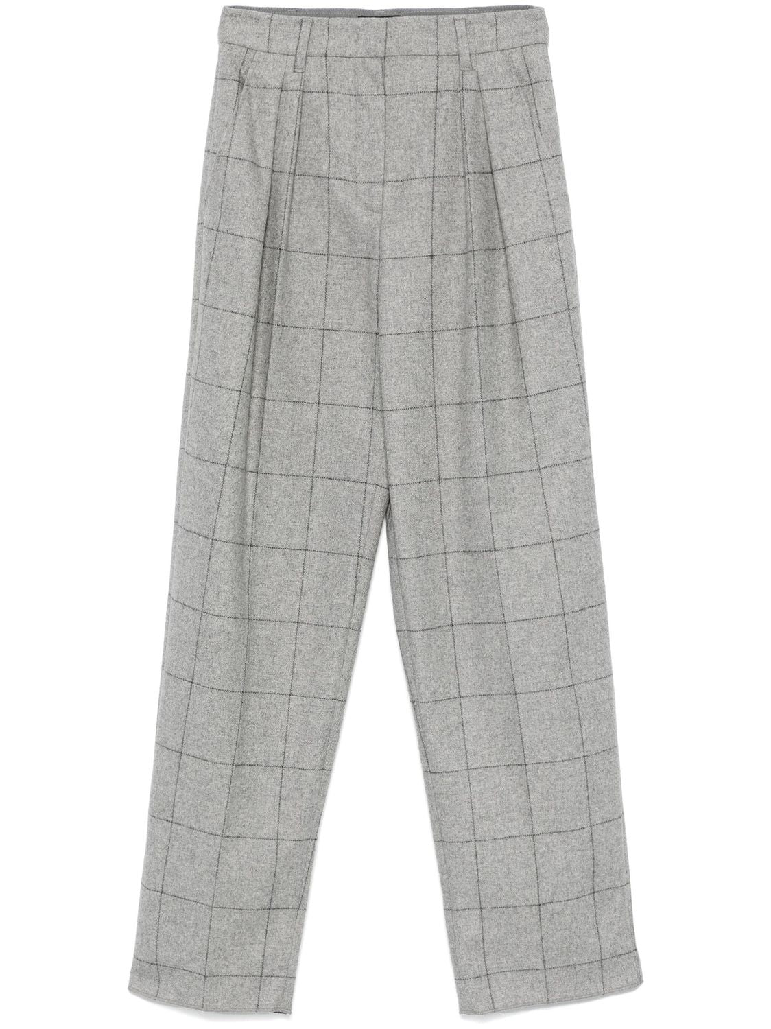 EMPORIO ARMANI Checkered Design Pleated Trousers for Women