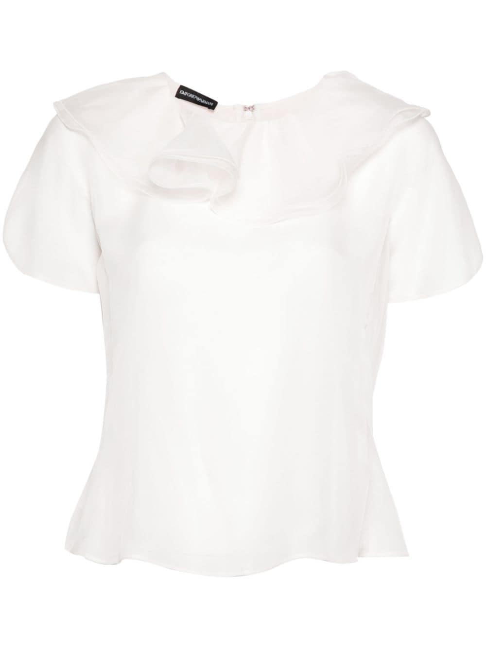 EMPORIO ARMANI Silk Ruffled Mini Top