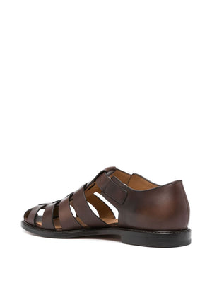 CHURCH'S Modern Fisherman Sandals for Men in Brown Leather