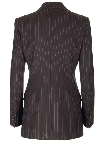 DOLCE & GABBANA Women's Double-Breasted Wool/Silk Blazer in Brown - FW23