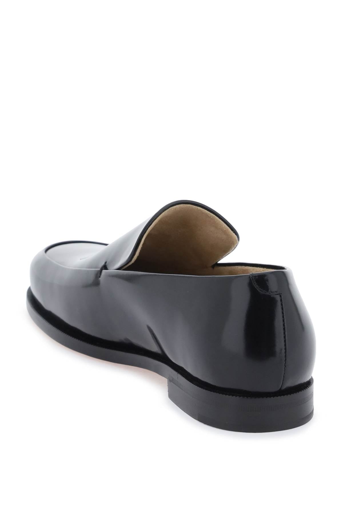 KHAITE Elegant Brushed Leather Loafers