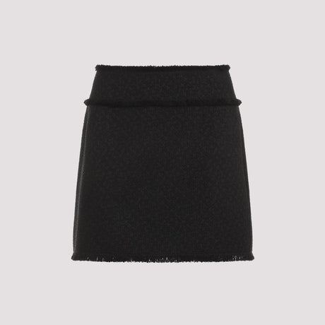 DOLCE & GABBANA Fringe Detail Black Mini Skirt for Women