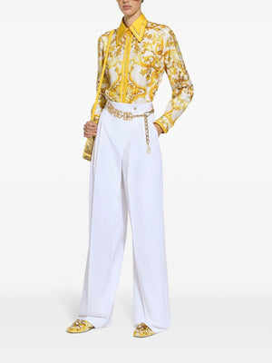 DOLCE & GABBANA Majestic Maiolica Print Silk Shirt