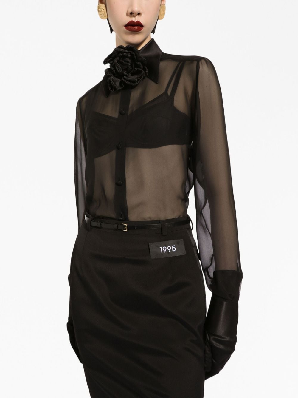 Semi-Sheer Mesh Shirt for Women by Dolce & Gabbana