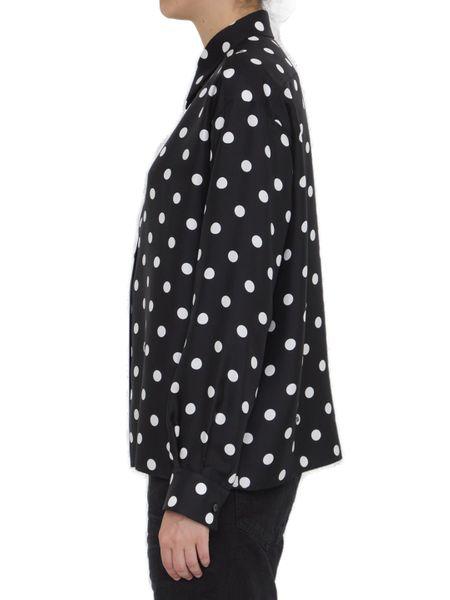 DOLCE & GABBANA Elegant Silk Twill Polka-Dot Shirt