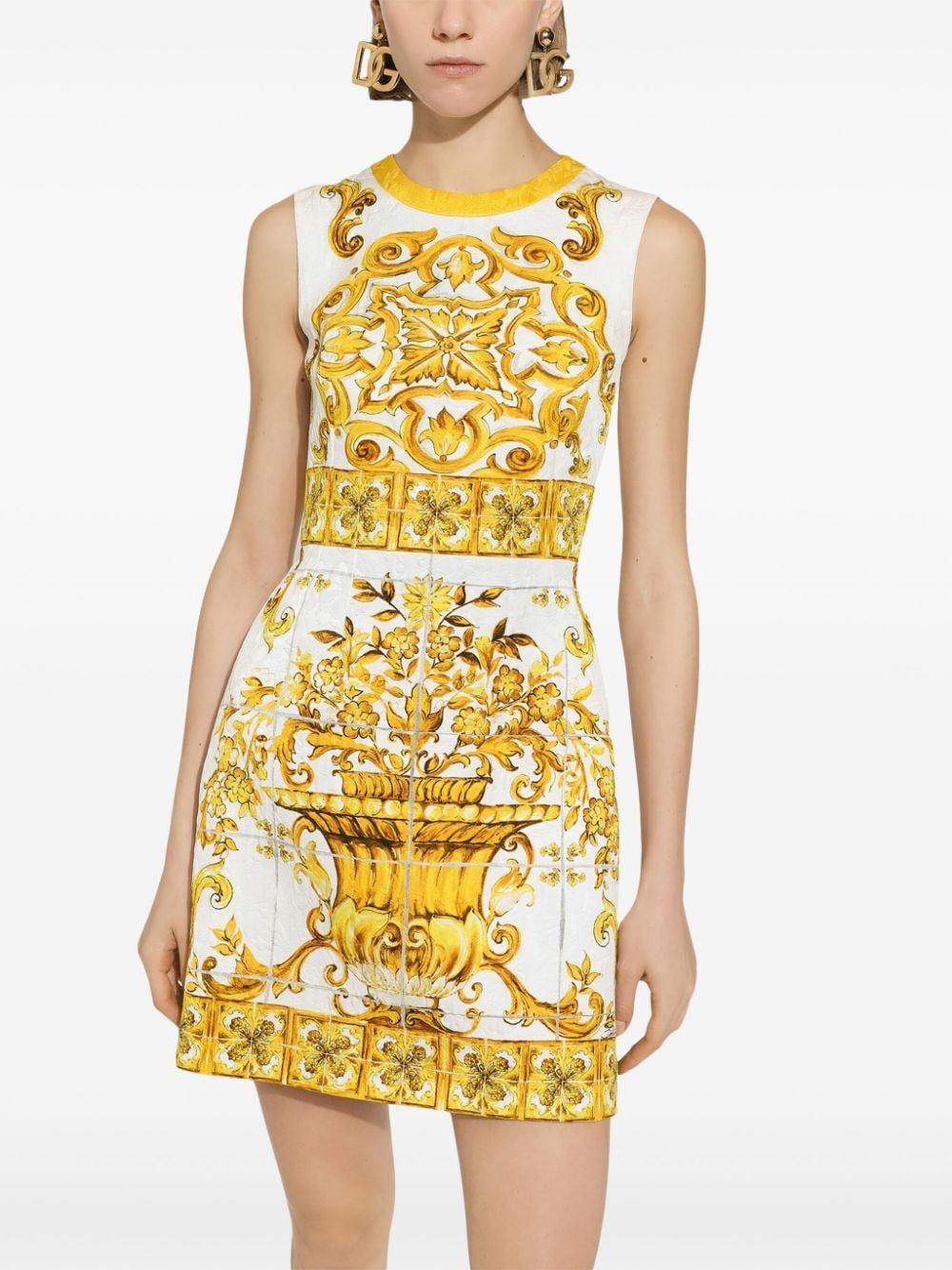 DOLCE & GABBANA Majolica-Inspired Mini Dress