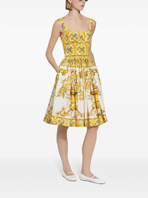 DOLCE & GABBANA Sunny Majolica Midi Dress