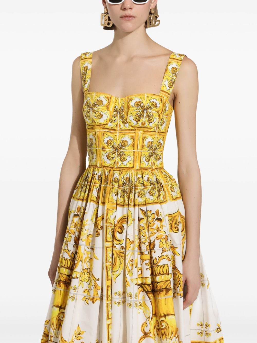 DOLCE & GABBANA Sunny Majolica Midi Dress