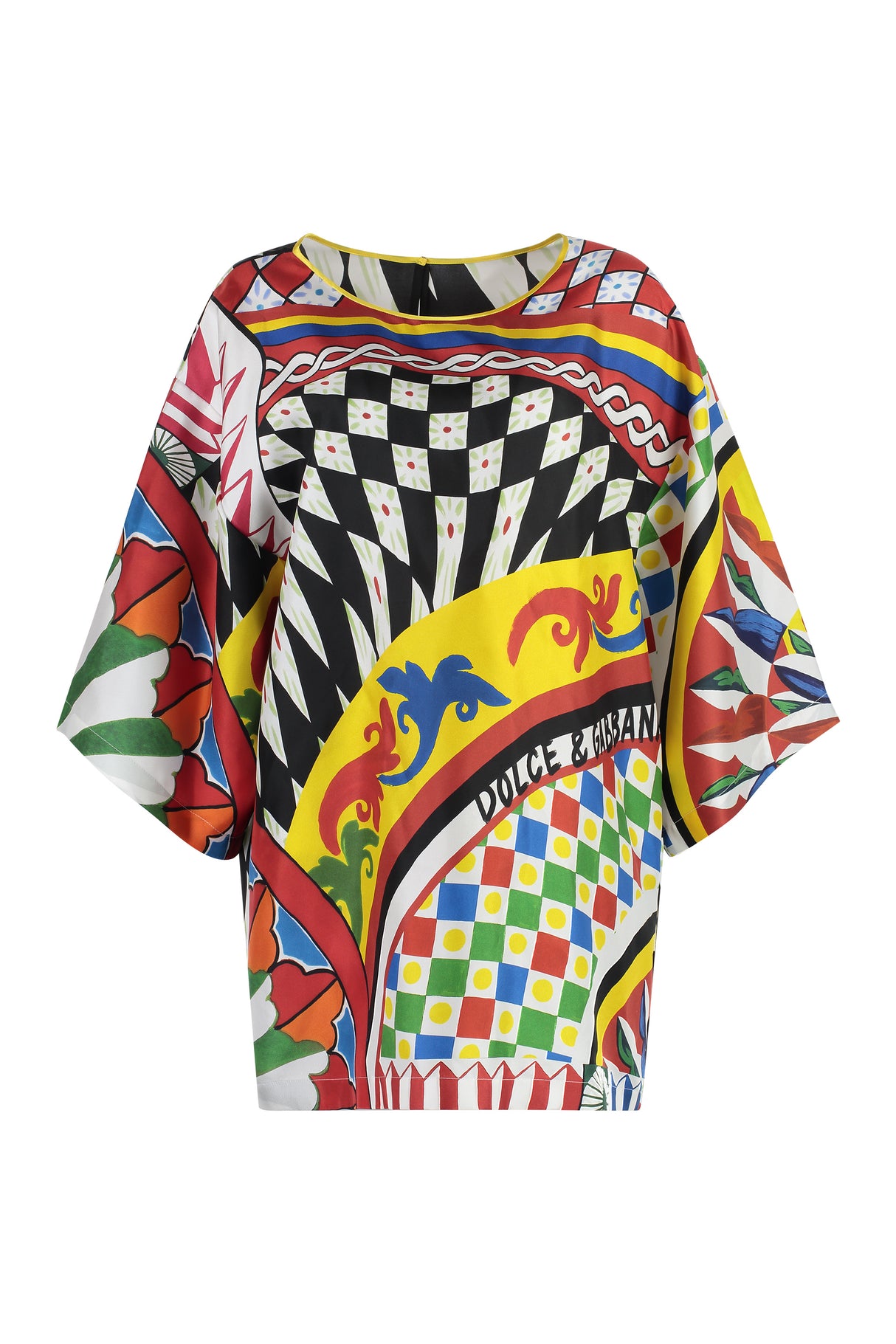 DOLCE & GABBANA Multicolor Printed Silk Blouse for Women - FW23 Collection