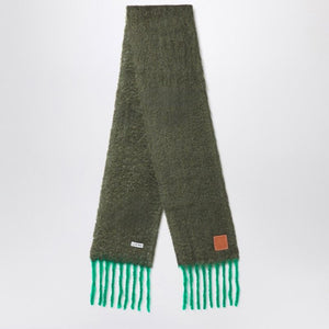 LOEWE Textured Mohair and Wool Blend Scarf with Decorative Fringes