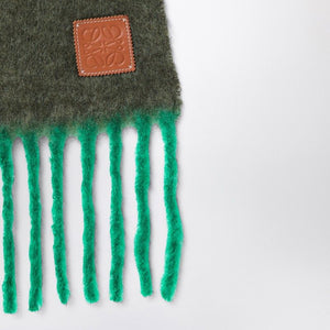 LOEWE Textured Mohair and Wool Blend Scarf with Decorative Fringes