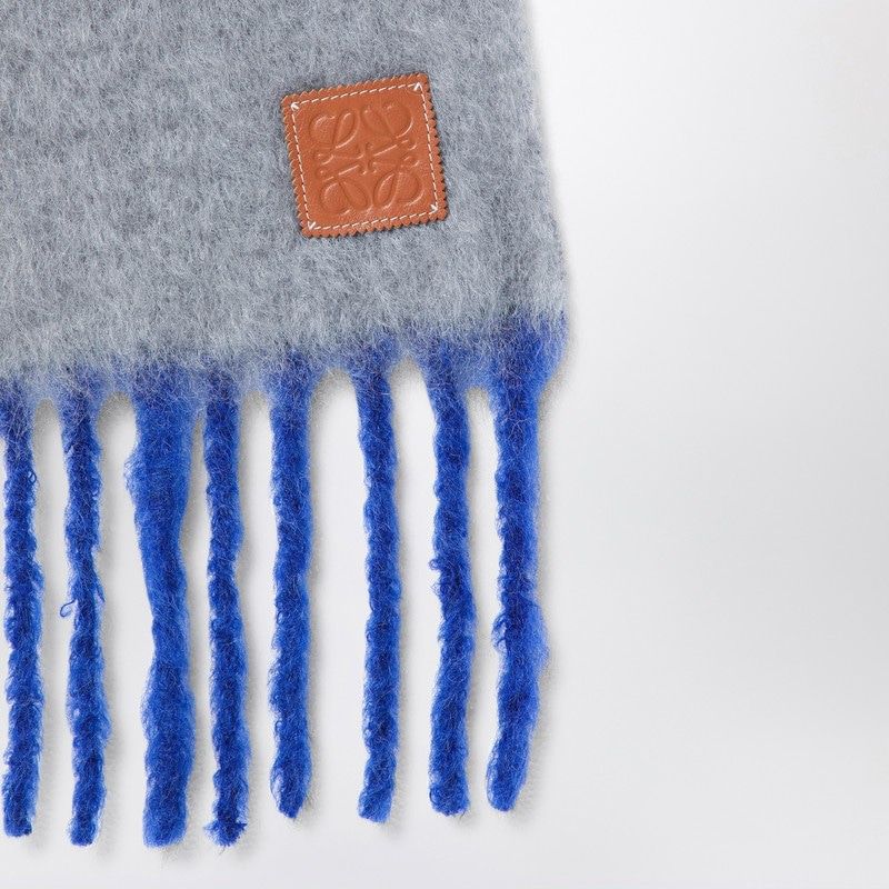 LOEWE Mohair and Wool Blend Scarf with Decorative Fringes