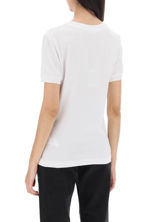 DOLCE & GABBANA White Cotton T-Shirt for Women - FW23 Collection