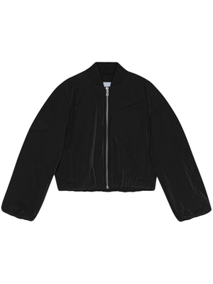 GANNI Eco-Chic Cropped Bomber Jacket