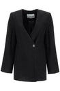 GANNI Chic Textured Crepe Blazer