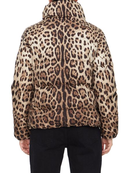 DOLCE & GABBANA Leopard Print Short Down Jacket for Women - FW23 Collection