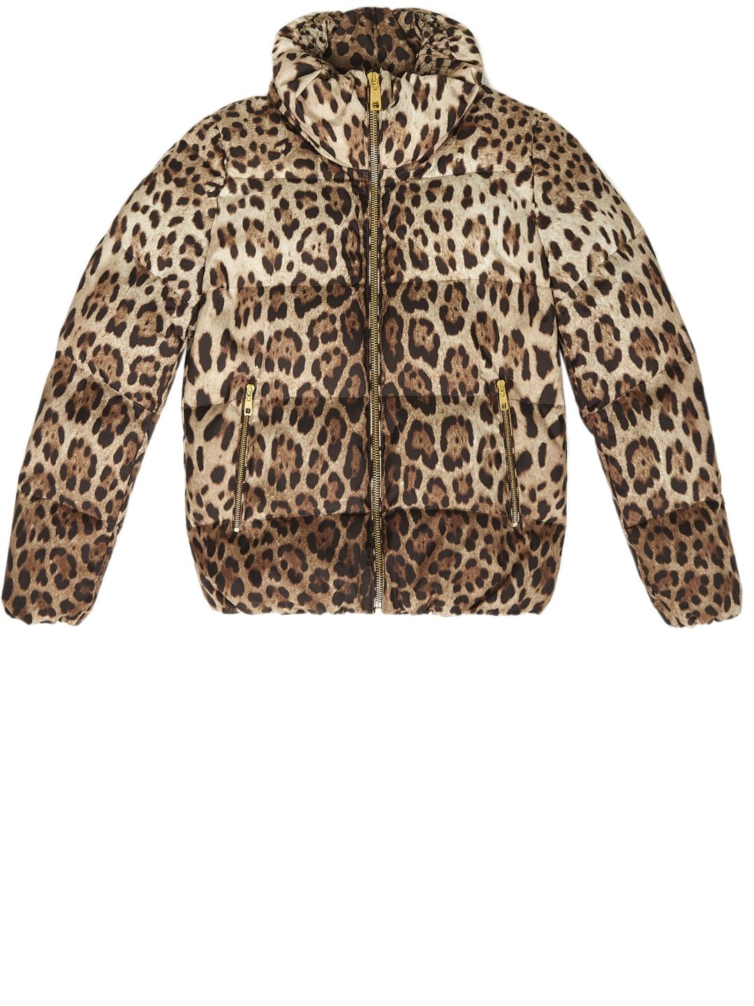 DOLCE & GABBANA Leopard Print Short Down Jacket for Women - FW23 Collection