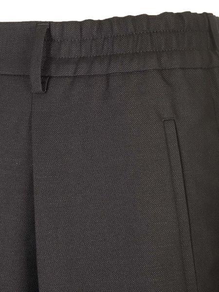 FENDI Black Cotton Blend Trousers for Men