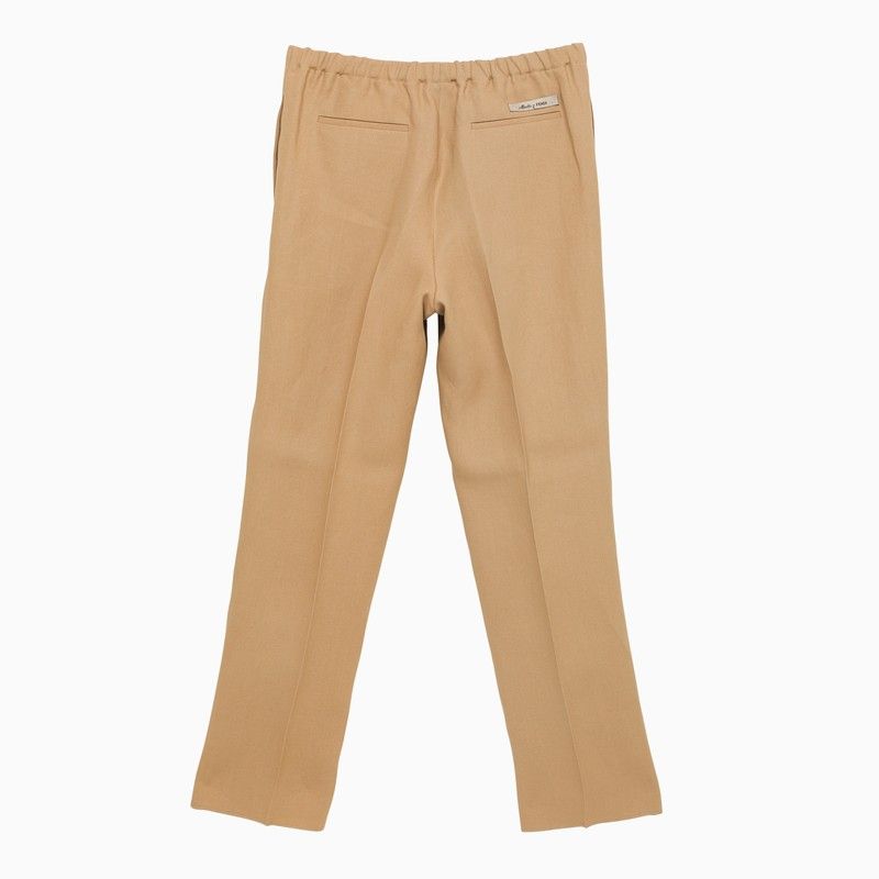 FENDI Tan Canvas Trousers for Men - SS24 Collection