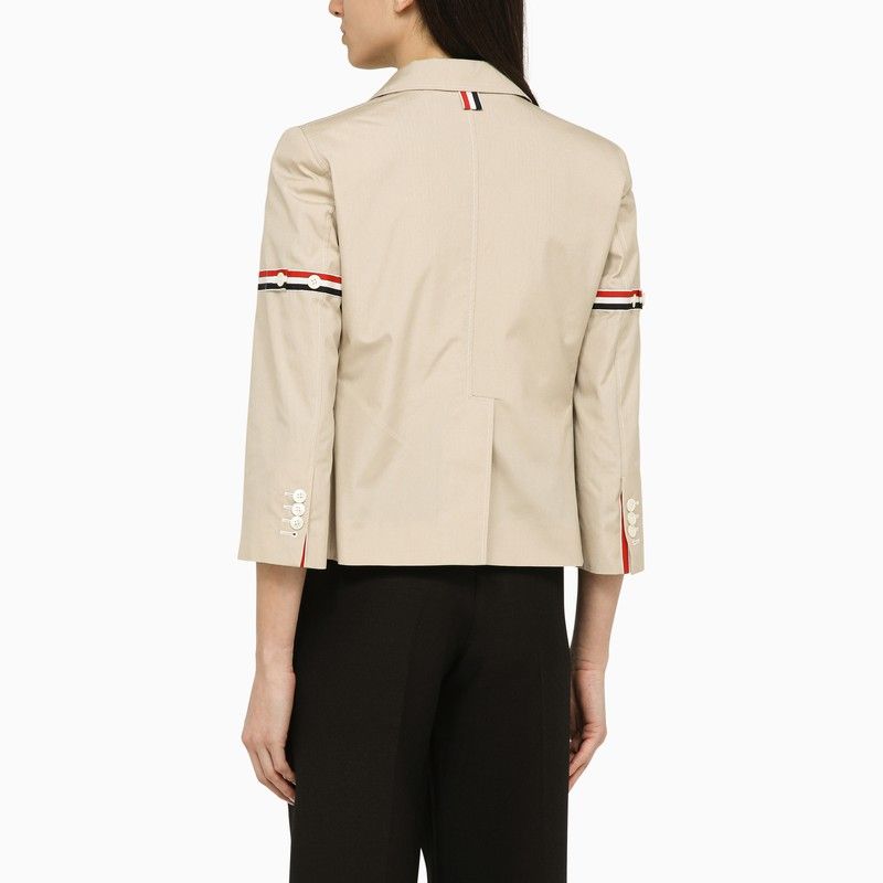 THOM BROWNE Khaki Cotton-Blend Short Blazer for Women