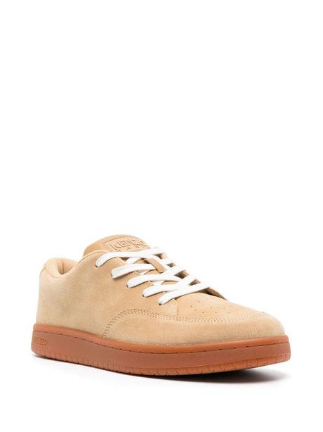 KENZO Men's Tan Leather Low Top Sneakers for SS24