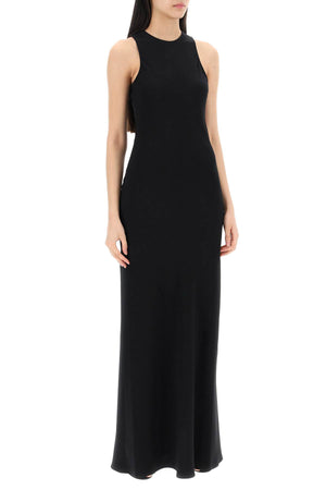 AMI PARIS Maxi Crepe Dress with Bias Cuts - Size 36