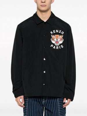 KENZO Sleek Black Men's Jacket for Year-Round Style