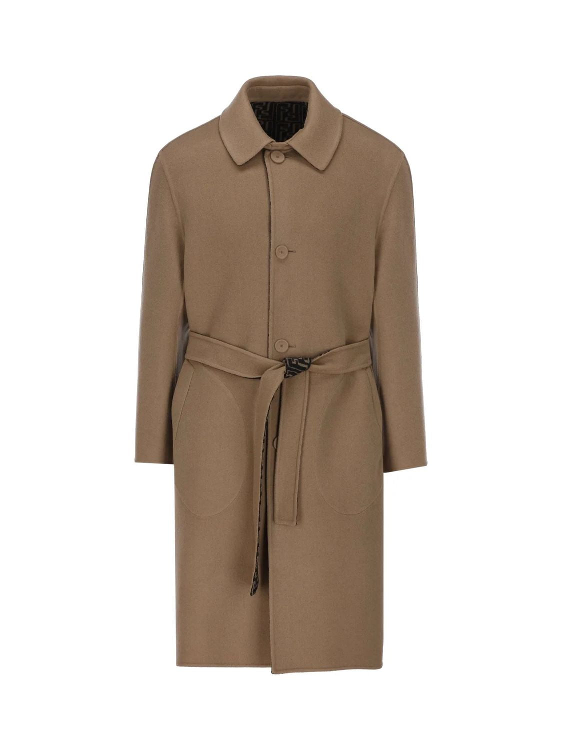 FENDI FW23 Double Wool Trench Coat for Men